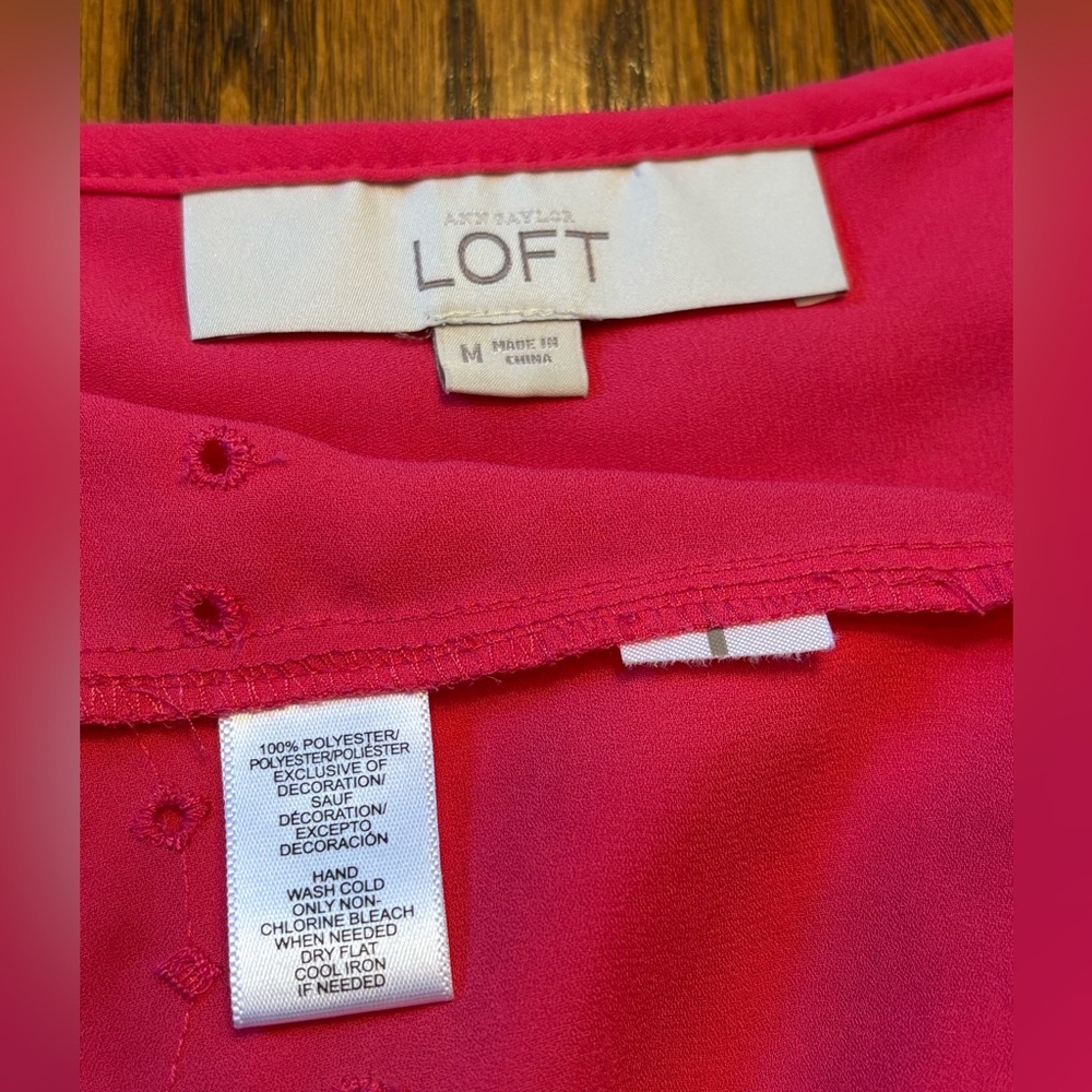 2 for 1 Deal LOFT ANN TAYLOR Sleeveless Blouses Fuchsia Pink Black&White cottage - Picture 5 of 16